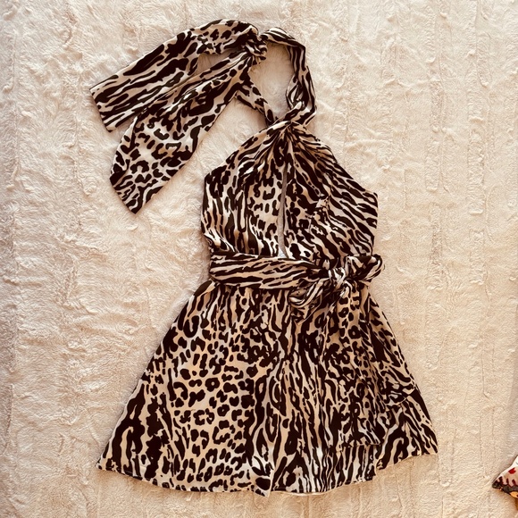 Banana Republic Animal Print Halter Dress - Picture 2 of 4